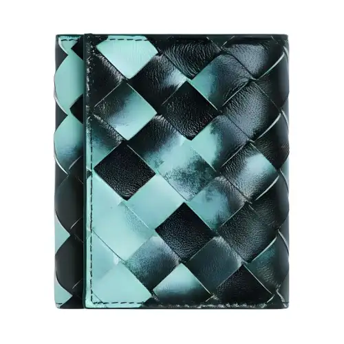 Bottega Veneta Sheepskin Wallet Women's Celadon/Ink Green