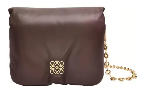 LOEWE Puffer Goya Shoulder Bag Dark Chocolate