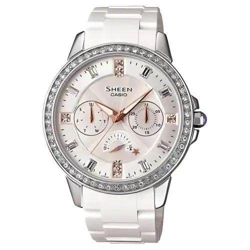 CASIO Women's SHEEN 38mm White Watch SHE-3023-7A