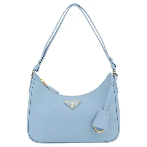 PRADA Leather Handbag Women's Light Blue