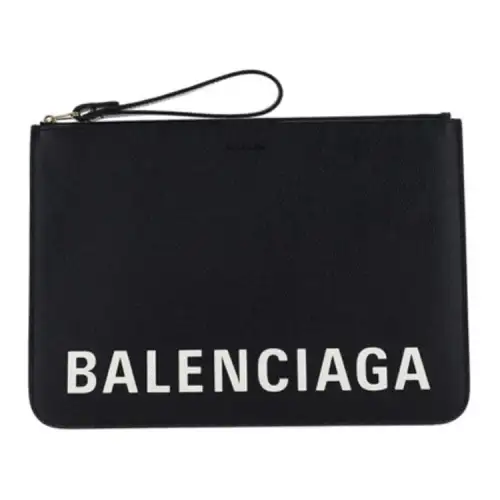 Balenciaga Grain Leather Clutch Women's Black