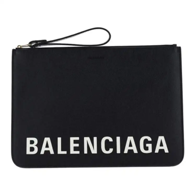 Balenciaga Grain Leather Clutch Women's Black