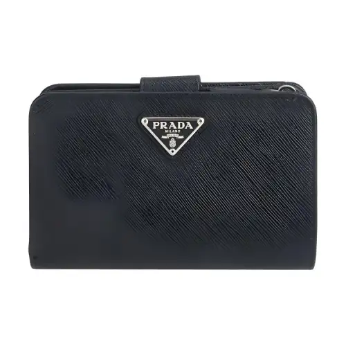 PRADA Saffiano Leather Wallet Women's Black