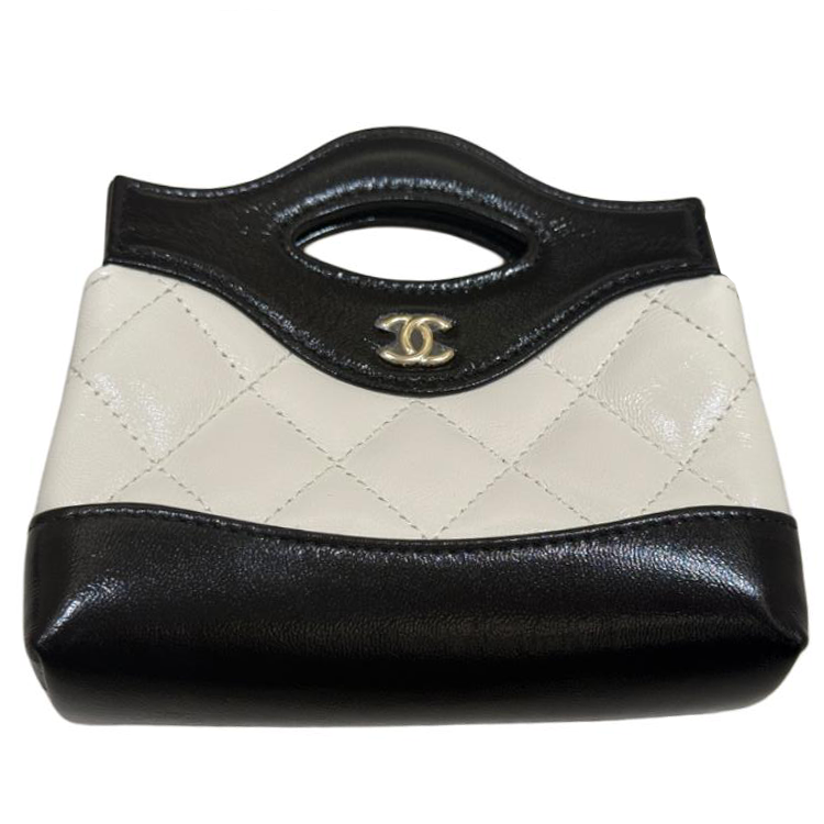 Женская сумка Chanel Flap Bag (черно-белая)