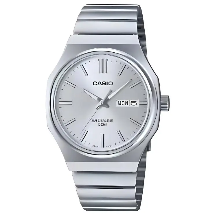 CASIO Standard Collection Quartz Movement Stainless Steel Strap Watch Men's Watches Gray Dial
