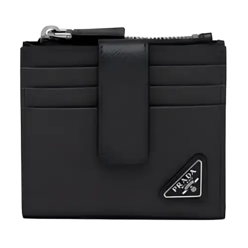 PRADA Leather Card Holder Regular Men's Black