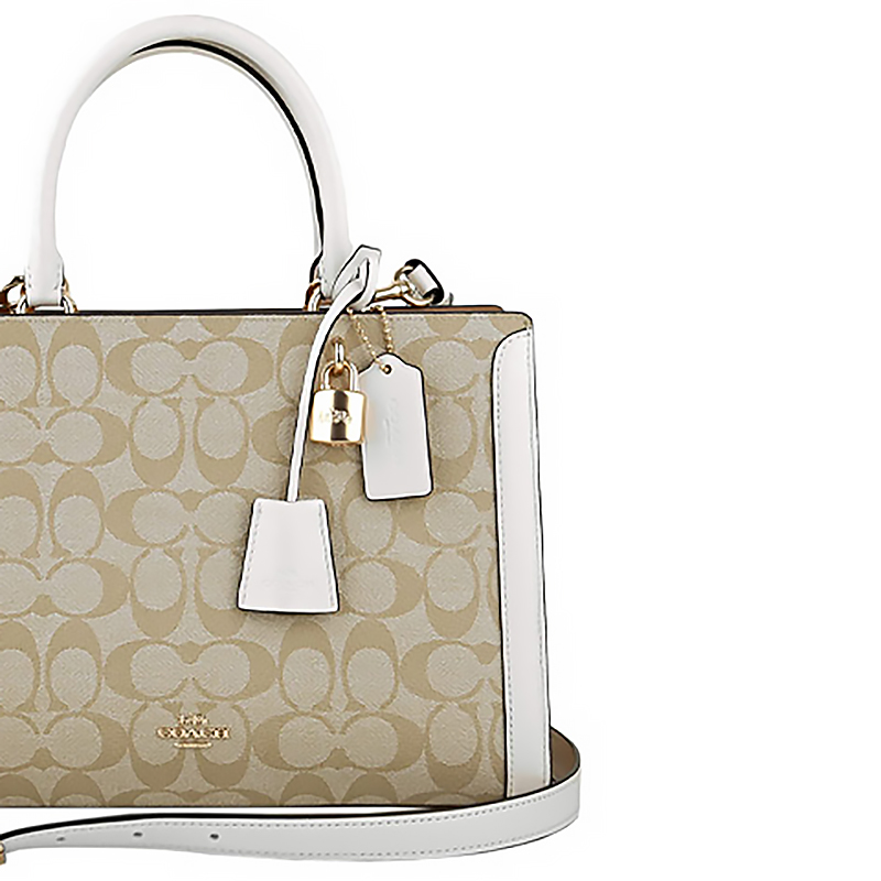 Женская сумка COACH Zoe Carryall 29 Tote (миндально-белая) — фото 5