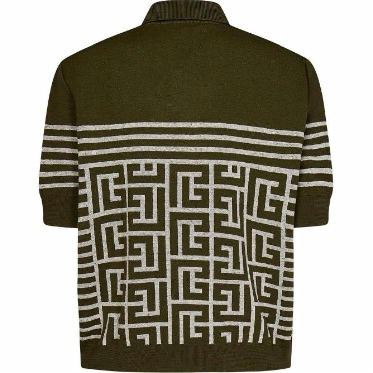Мужская футболка BALMAIN PoloPolo (зеленая) — фото 2