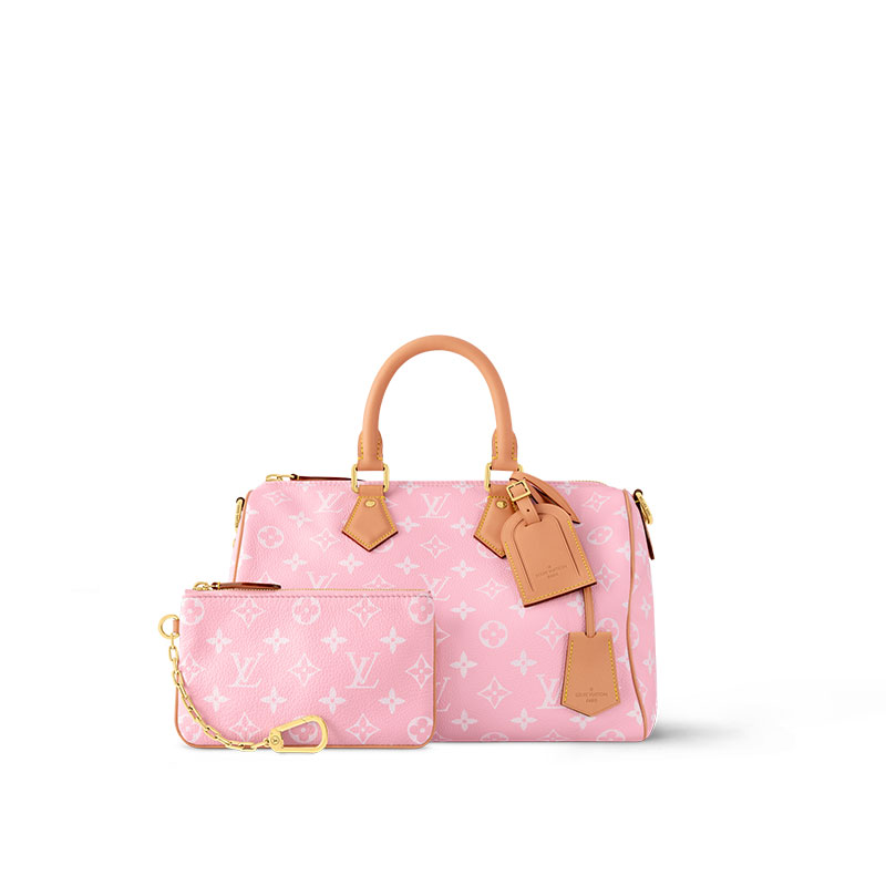 Сумка Louis Vuitton LOUIS VUITTON Speedy P9 Bandoulière 30 Logo (розовый) — фото 2