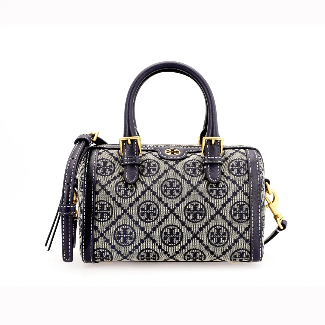 TORY BURCH Tory Burch T Monogram Fabric With Cow Leather Boston Bag, Shoulder Bag, Crossbody Bag, Handbag Mini Women's