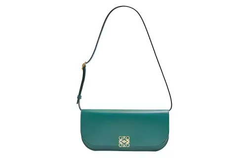 LOEWE Goya Smooth Cow Leather Handheld Shoulder Bag, Crossbody Bag Large Women's Pine Green