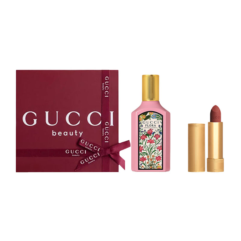 Парфюмерный набор Gucci Gorgeous Gardenia Set (розово-золотой)