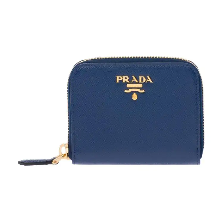 PRADA Saffiano Leather Coin Purse Women's Cornflower Blue