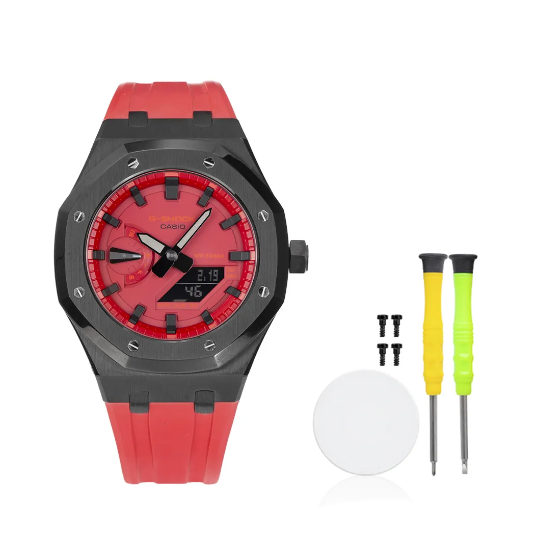 CASIO Custom Collection Quartz Movement Watch Unisex Red Watch Dial