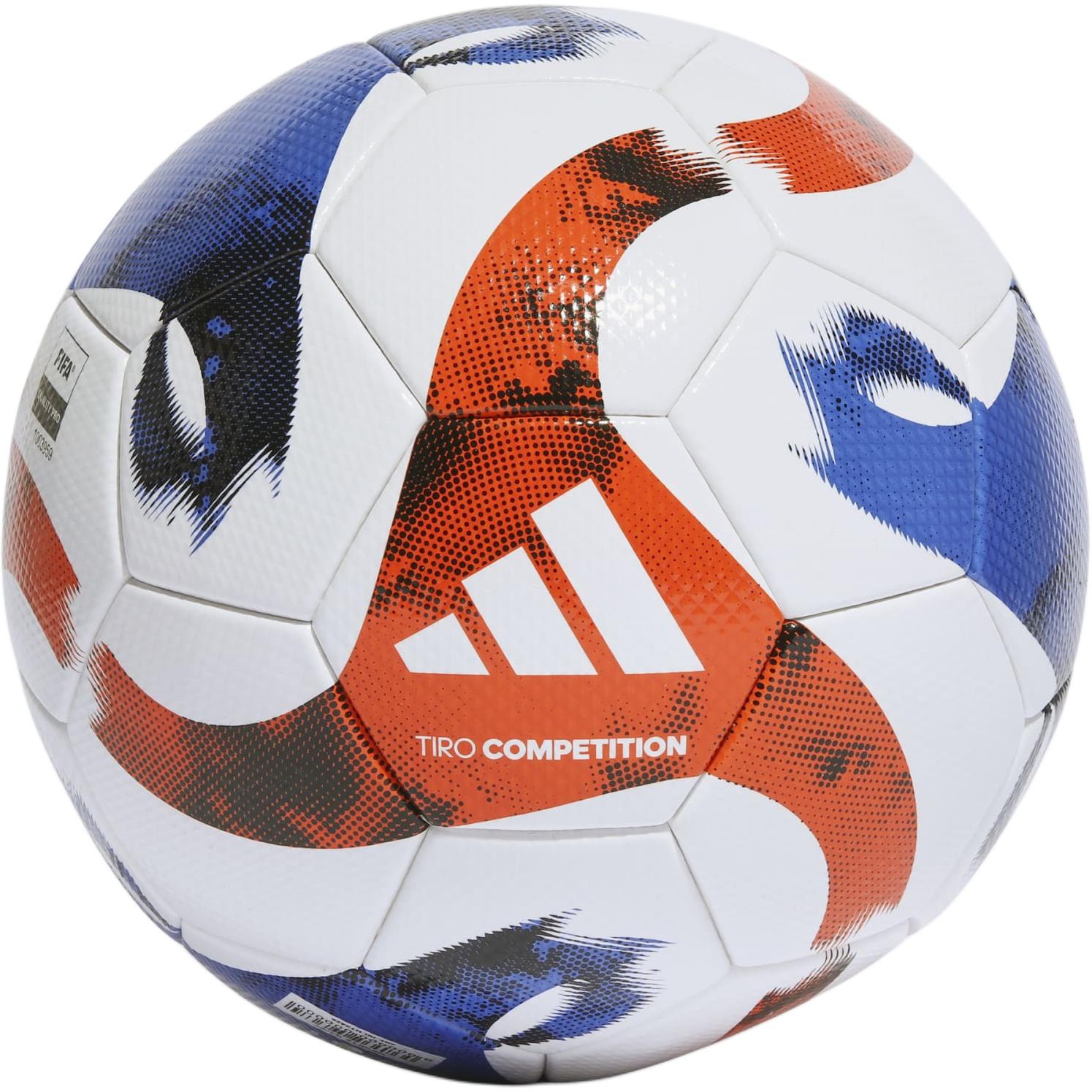 Adidas No. 4 and No. 5 footballs are durable, strong, elastic, seamless and thermally bonded for men and women, white/black/solar orange/royal blue