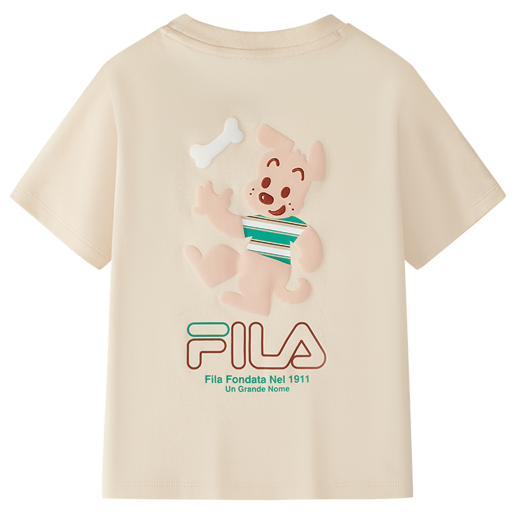 Мужская футболка Fila Kids x Osamu Harada (бежевая) — фото 2