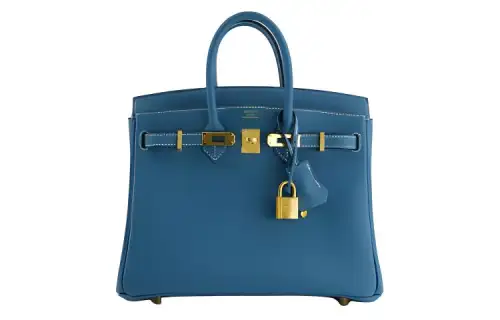 HERMES Birkin Togo Calfskin Birkin Bag Handbag 25 Women's D2 NEW BLEU JEAN New Denim Blue