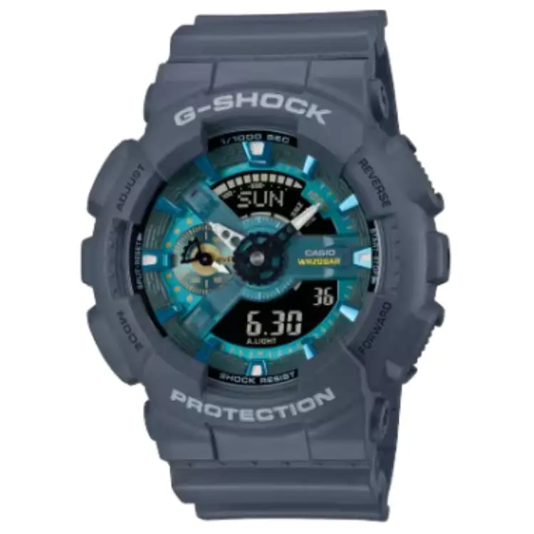 CASIO 110 Collection Quartz Movement Resin Strap Watch Unisex Blue Dial