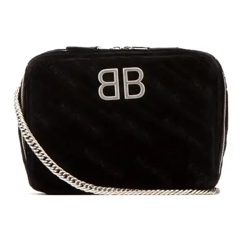 Balenciaga Velvet Shoulder Bag, Crossbody Bag Women's Black