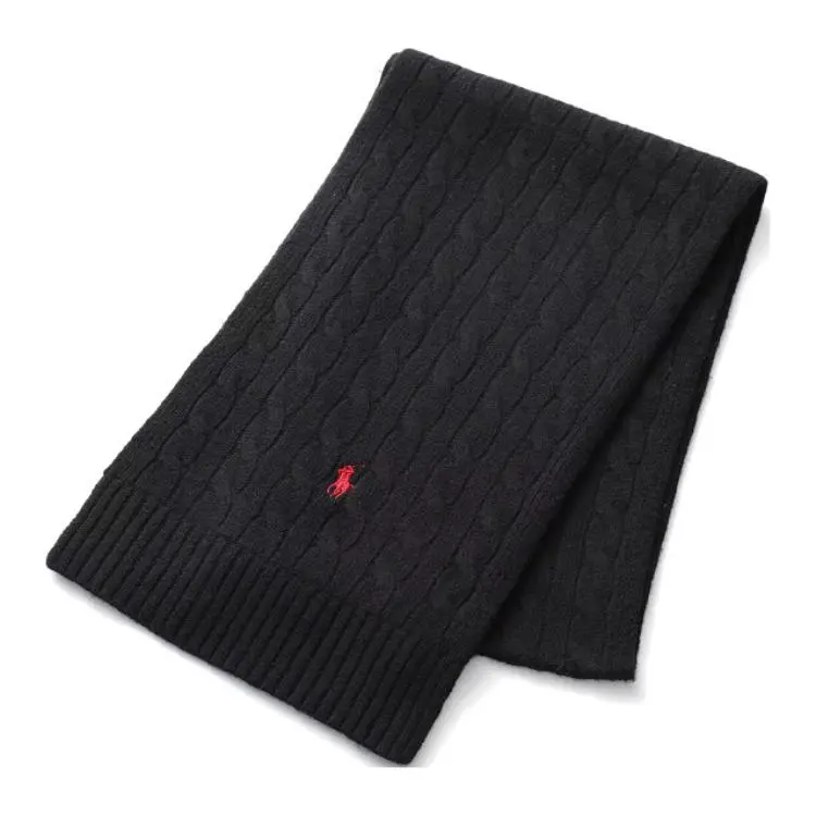 Polo Ralph Lauren Wool, Nylon Knit Scarves Unisex Black