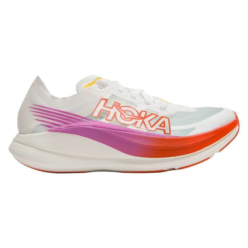 HOKA ONE ONE ROCKET X 2 Fashion Trend Slip Resistant Abrasion Resistant Low top Casual Racing Running Shoes Men’s White