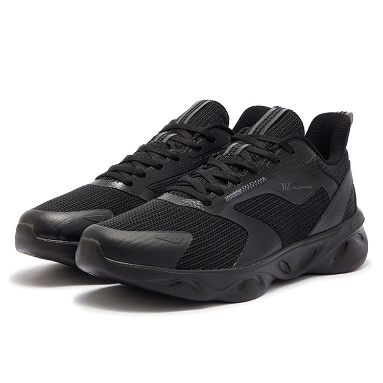 361° Slip Resistant Abrasion Resistant Low top Casual Running Shoes Men’s Black Gray