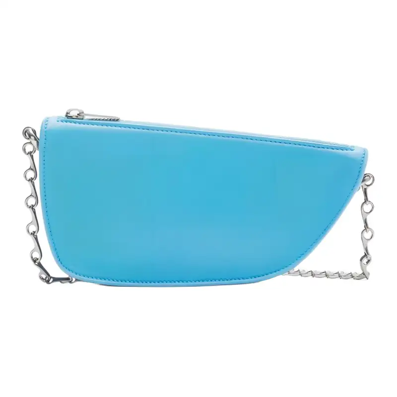 Burberry Shield Lambskin Shoulder Bag, Crossbody Bag Mini Women's Turquoise