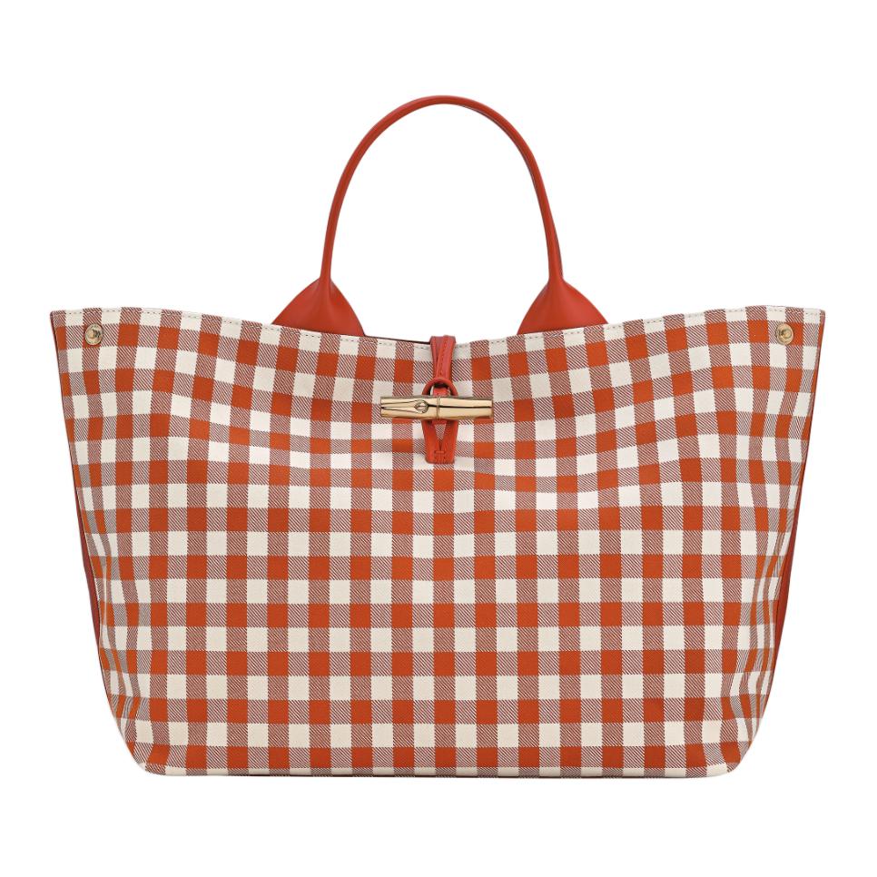 Женская сумка LONGCHAMP Le Roseau (красно-белая)