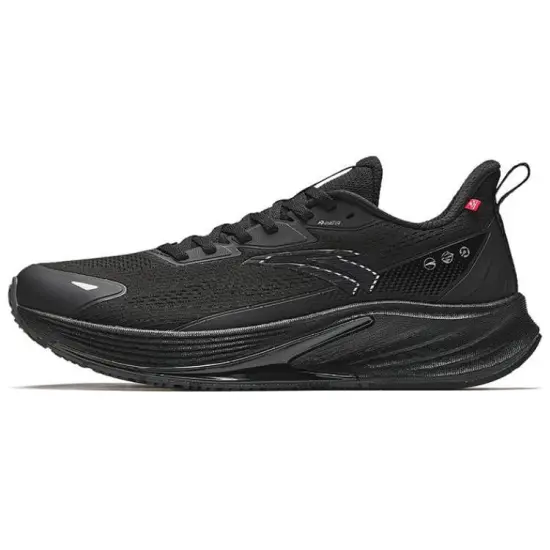 Anta Cushioned Slip Resistant Low Top Casual Running Shoes Men's Black