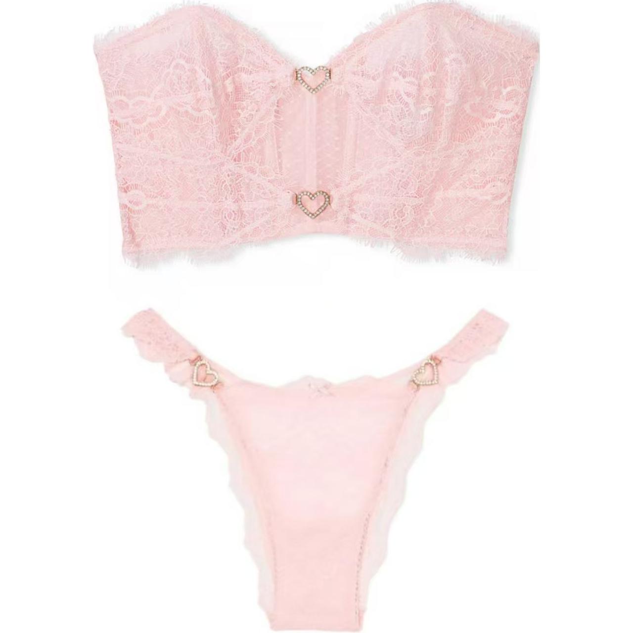 Женское белье Victoria's Secret (розовый комплект)