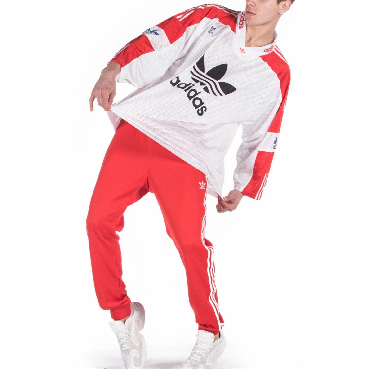 Мужская футболка adidas originals Blueliner (бело-красная) — фото 3