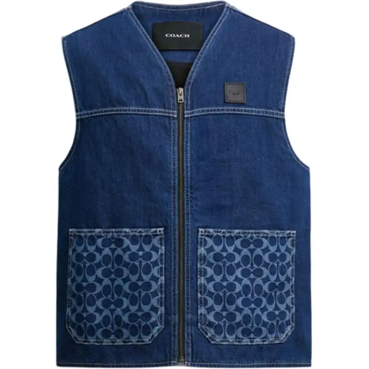 COACH SS25 Vest Men's Dark Color Washed