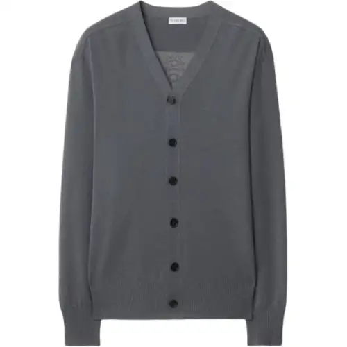Burberry Knitwear Men's Gray V Neck Moderate