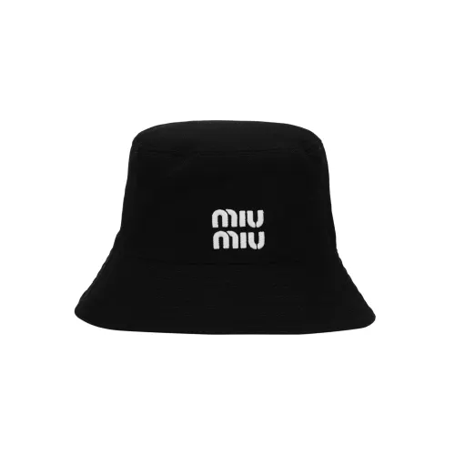 MIU MIU Polyester Bucket Hats Unisex Black