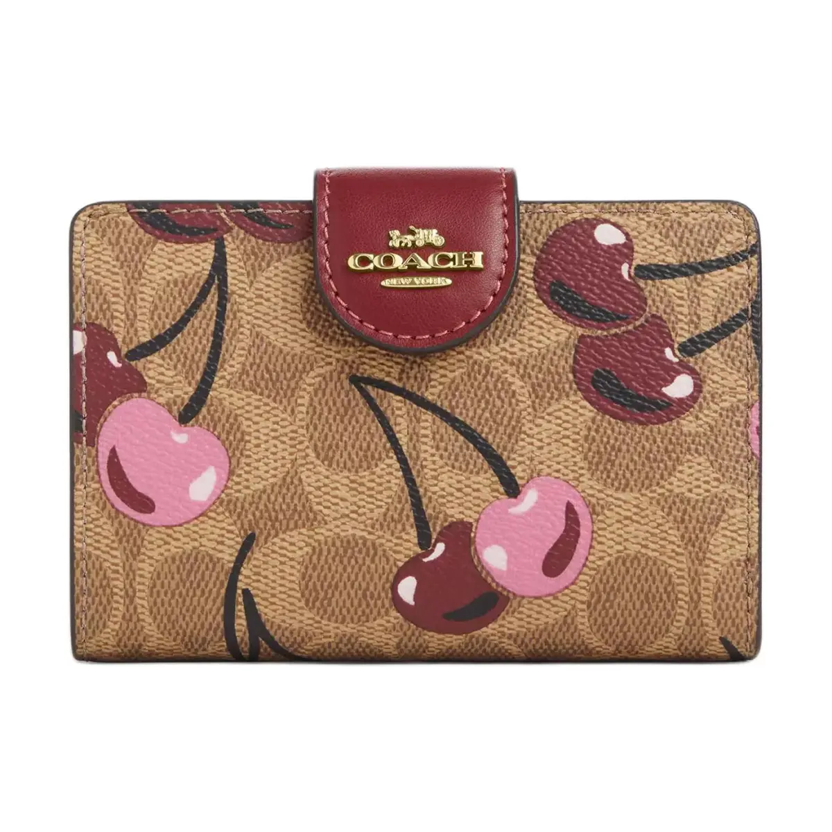 COACH Leather Wallet Regular Women's Light Umber Multicolor