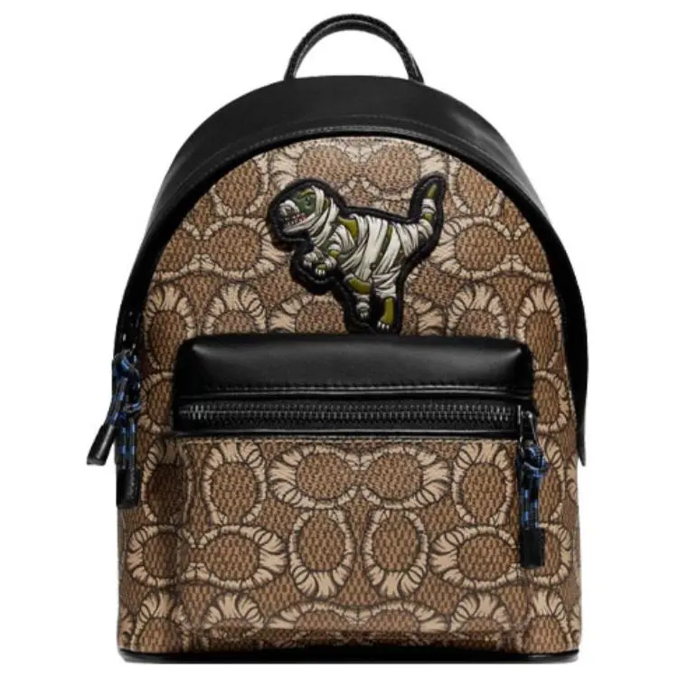 COACH X MBJ Charter Leather Backpacks Medium Men's Brown & Black