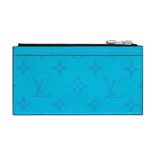 LOUIS VUITTON Coin Card Holder Monogram Eclipse Lagoon Blue