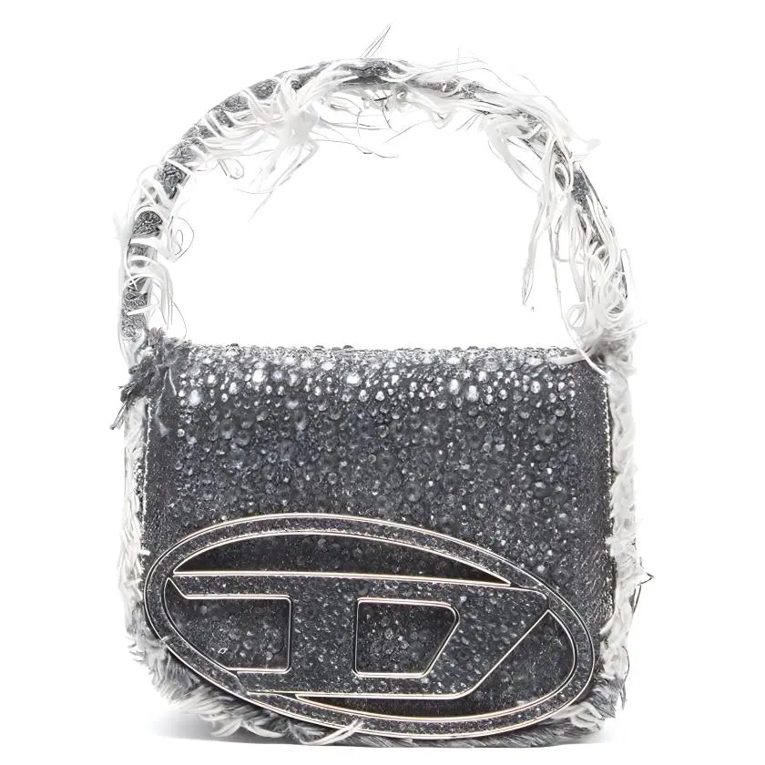 DIESEL 1DR Fringe Detailed Denim Mini Tote Bag