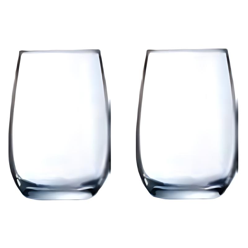 Japanese genuine design capacious high quality glass kitchenware for students, 2 packs, 370 ml