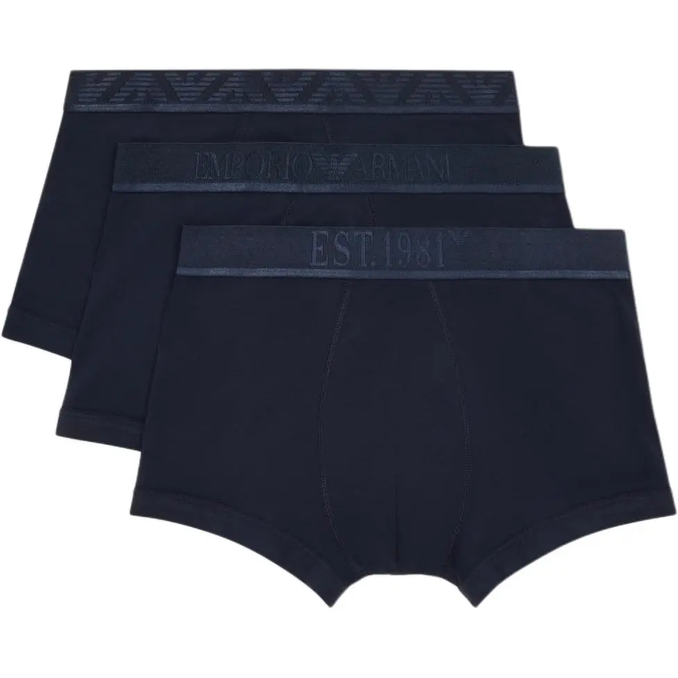 EMPORIO ARMANI Three pack Of Asv Shiny Logoband Organic Jersey Boxer Briefs