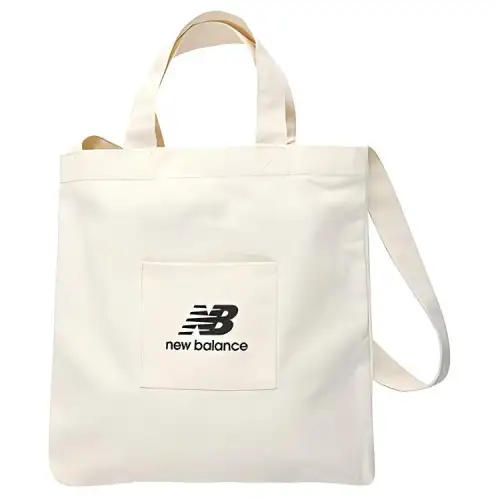 New Balance Cotton Tote Bag, Shopping Bag, Handbag, Shoulder Bag Regular Women's White