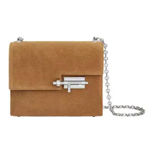 HERMES Verrou Doblis Calfskin Crossbody Bags Mini Women's 3H Ocre Ochre