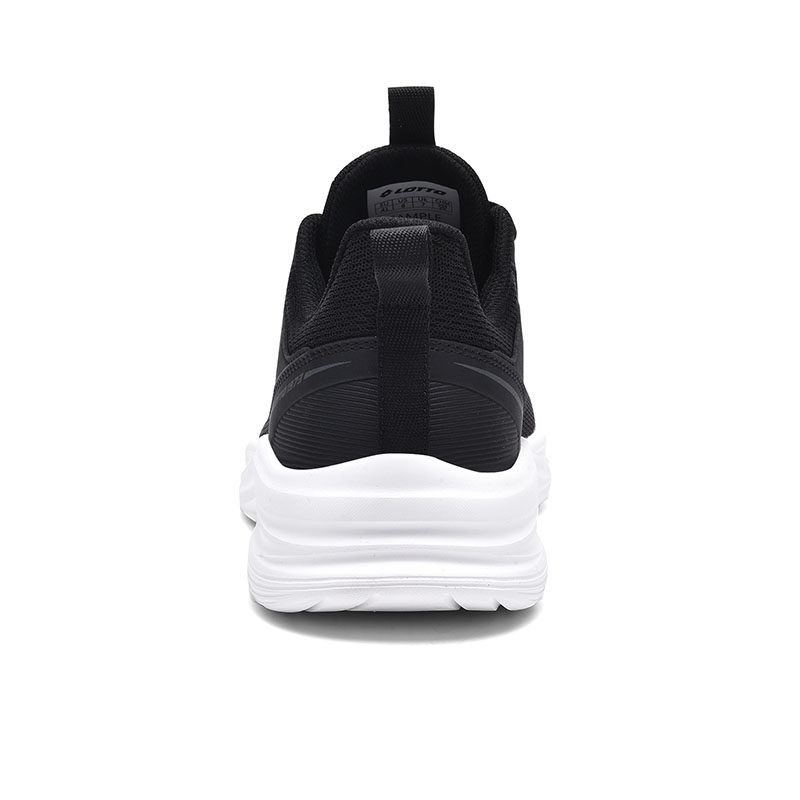 LOTTO Textile, Synthetic Leather Cushioning Slip Resistant Abrasion Resistant Low top Running Shoes Men’s Black White