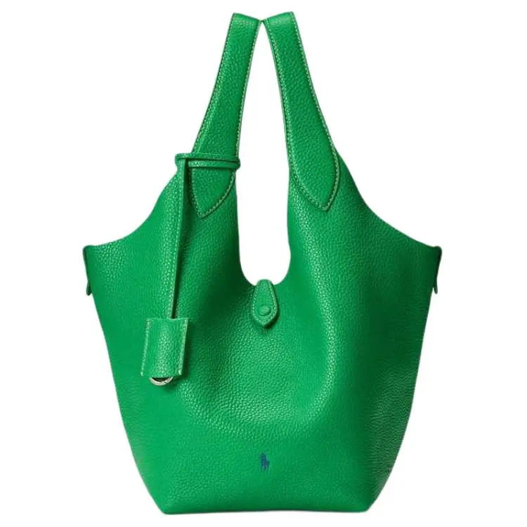 Polo Ralph Lauren Polo Play Cow Leather Handbag Medium Women's Green