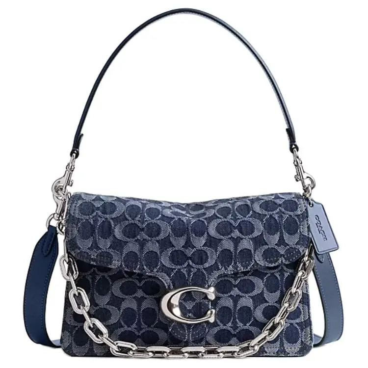 COACH Tabby Denim Crossbody Bag, Shoulder Bag Medium Women's Dark Blue