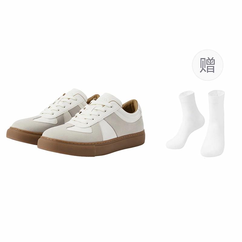 GXG synthetic leather casual training shoes, trendy and versatile, comfortable and antibacterial, minimalist color-block retro-style sporty, multi-color simple thick sole, lightweight, non-slip, wear-resistant, low-top skateboard shoes for men