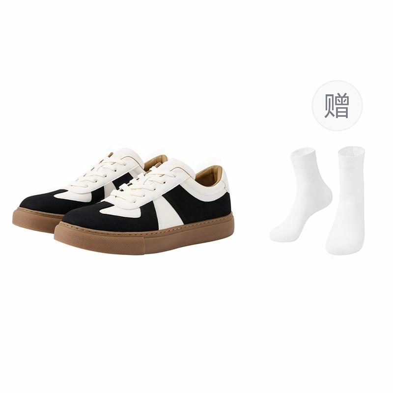 GXG synthetic leather casual training shoes, trendy and versatile, comfortable and antibacterial, minimalist color-block retro-style sporty, multi-color simple thick sole, lightweight, non-slip, wear-resistant, low-top skateboard shoes for men