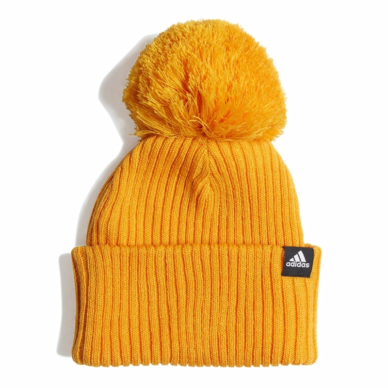 Шапка adidas с помпоном (желтая)
