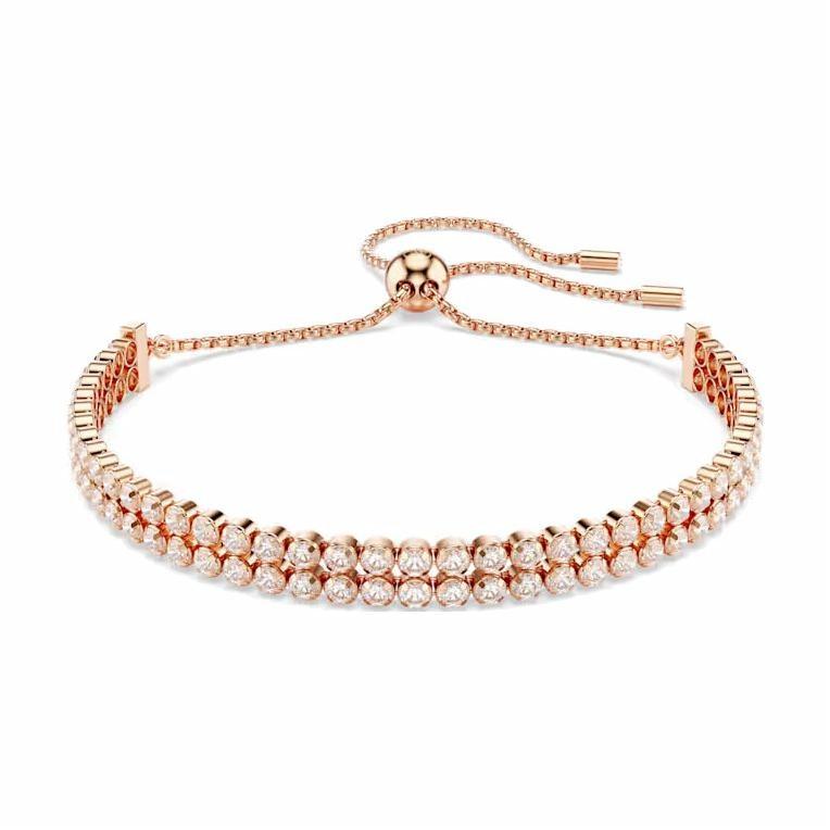 Женский браслет Swarovski (розовое золото)