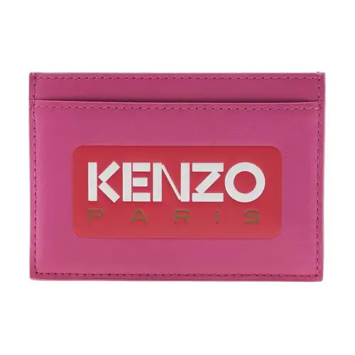 KENZO Cow Leather Card Holder Card Holder Men's Dark Purple Red